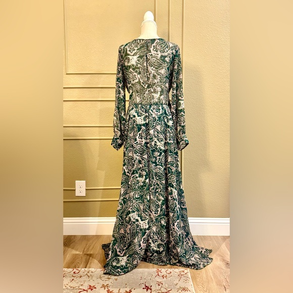 ÍNDIGO ROSE Women’s Green Paisley Wrap Maxi Dress . Size L - Picture 4 of 6